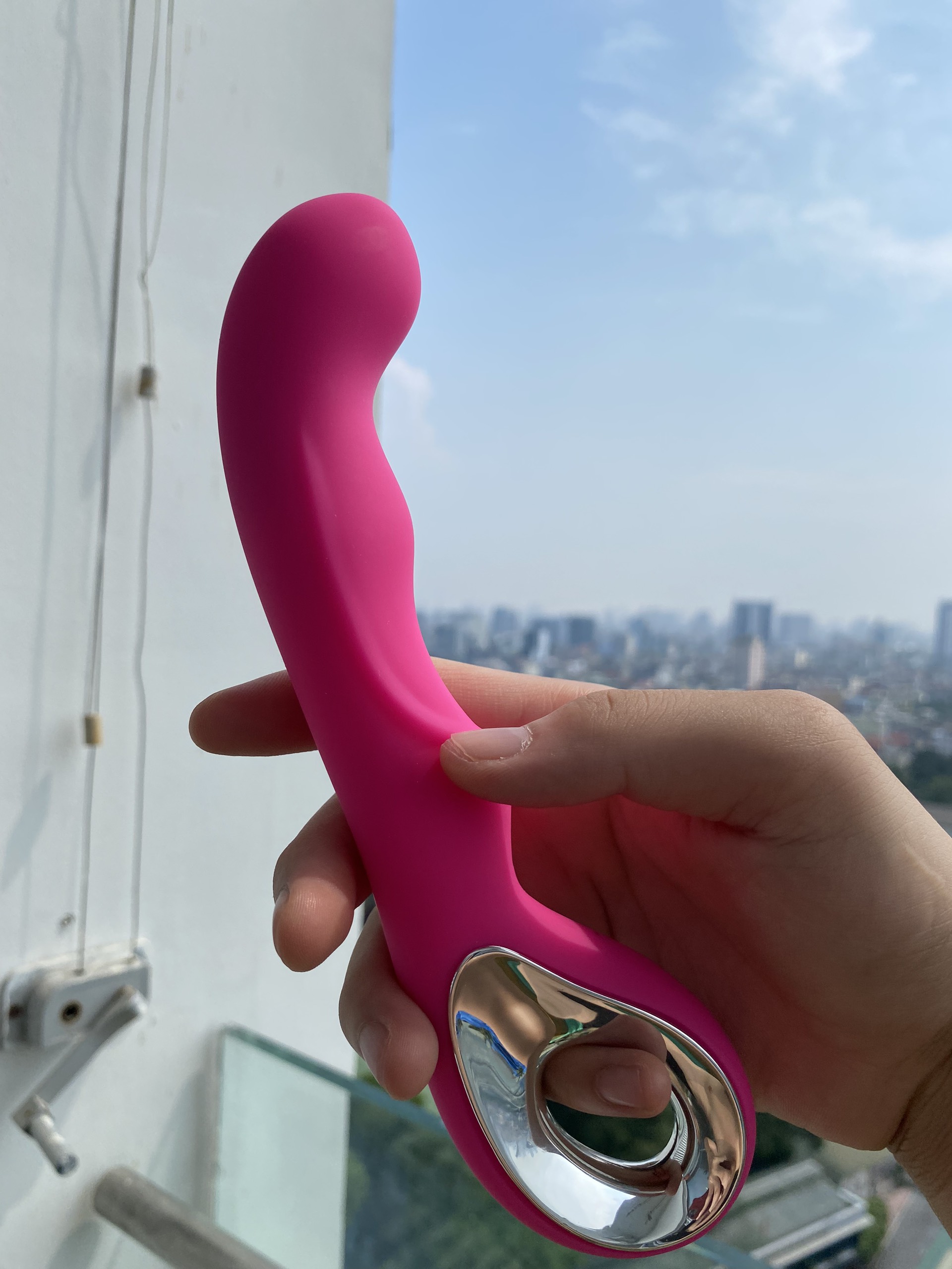 Chày rung âm đạo có tay cầm sạc pin rung đa điểm