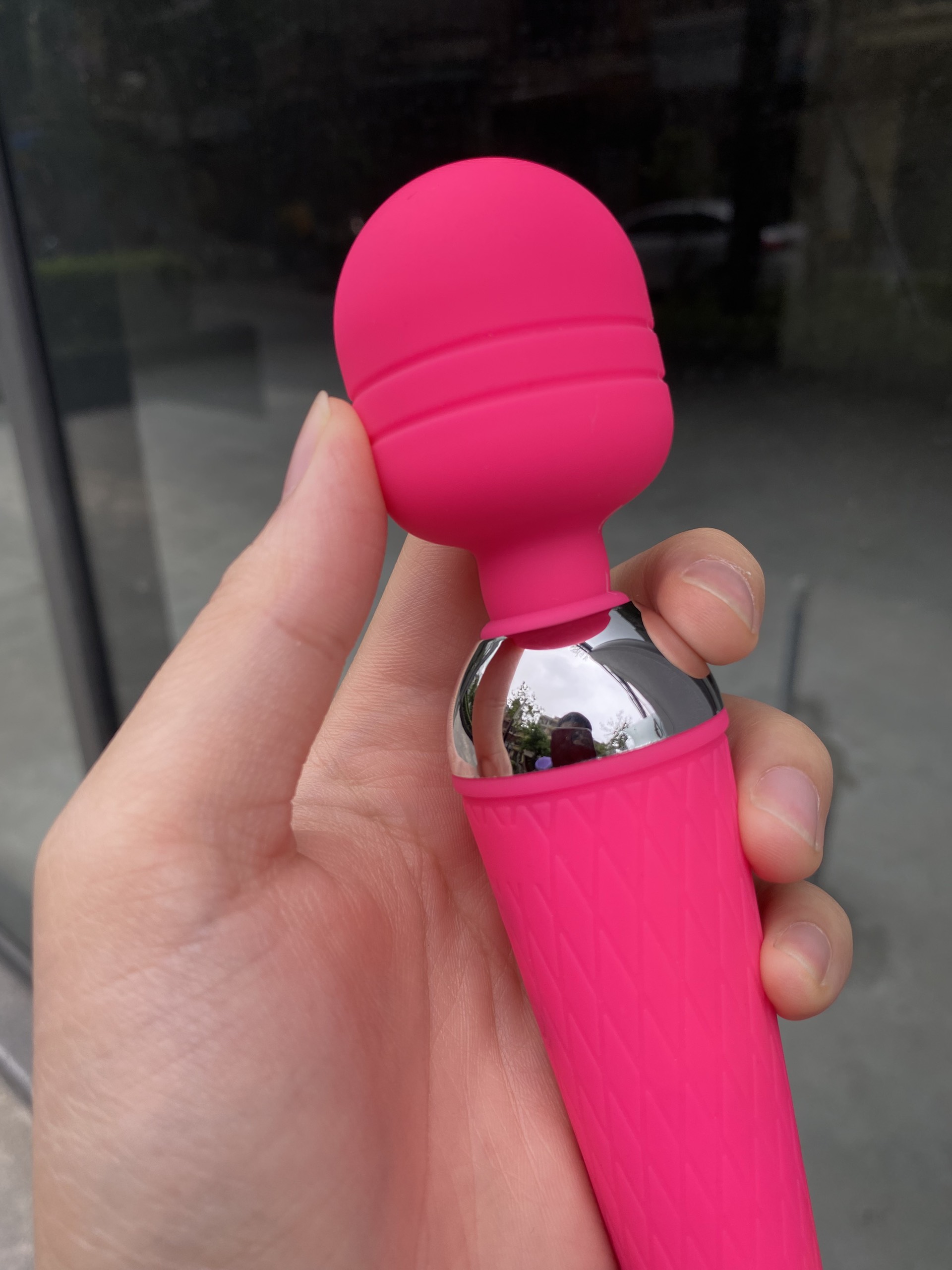 Chày rung Âm đạo cầm tay đầu tròn Silicon xoay 360 độ Sạc Pin