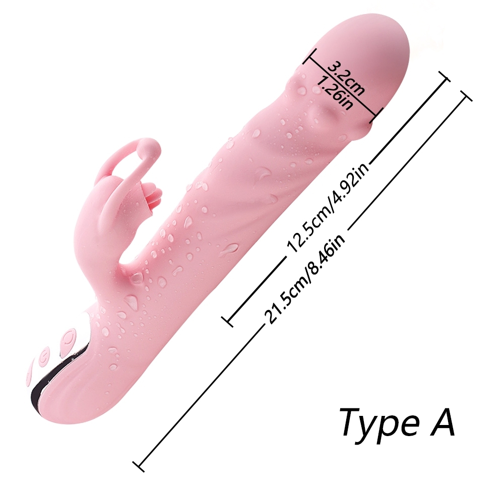 Chày rung đầu dương vật có vòng bi và lưỡi liếm tỏa nhiệt 42 độ