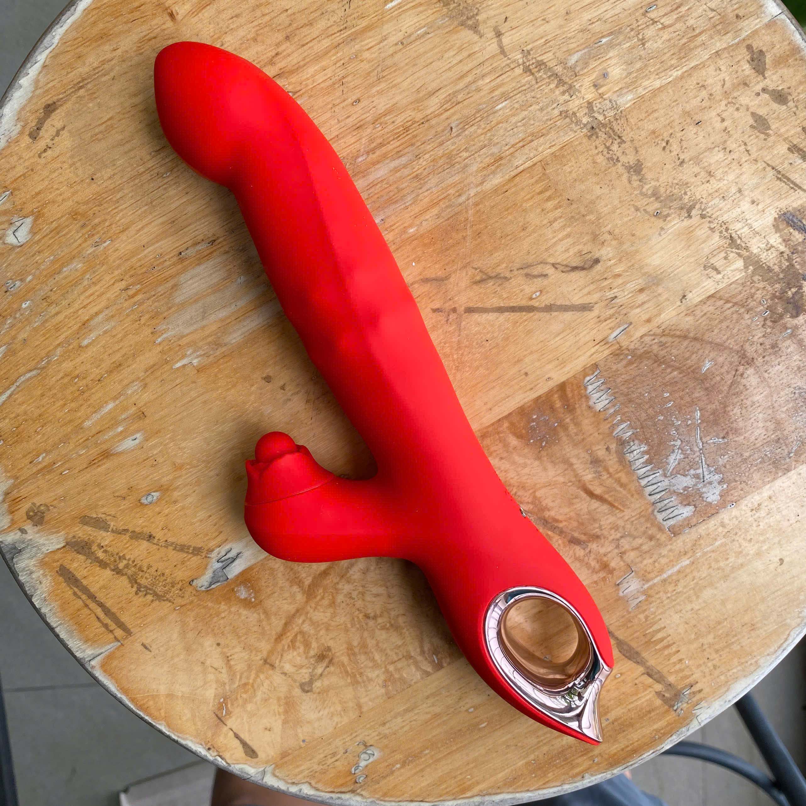 Dương vật giả cầm tay rung móc ngoáy vòng bi cọ điểm G