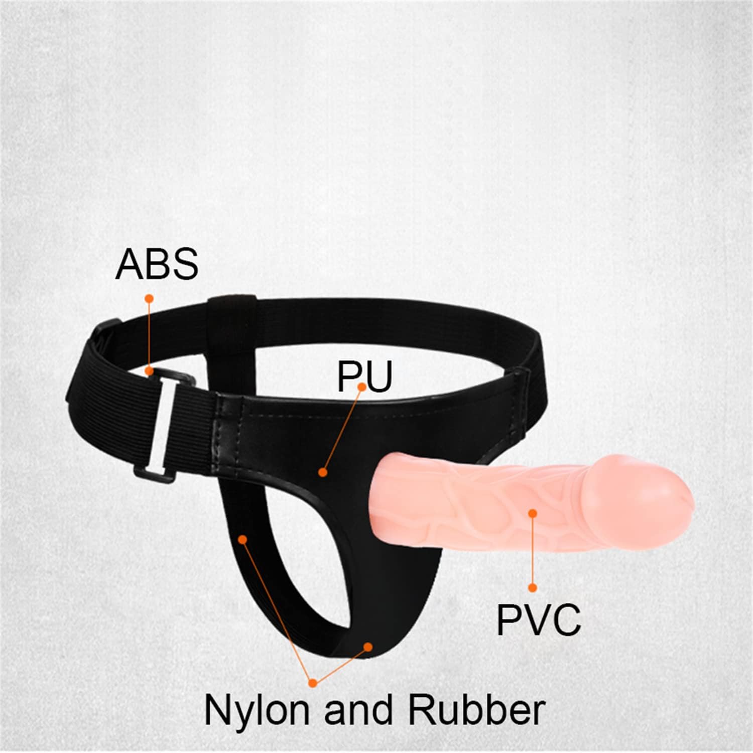 Dương Vật Giả Đeo Hông Baile Jessica Strap On Rỗng Ruột Silicone Có Dây Đai