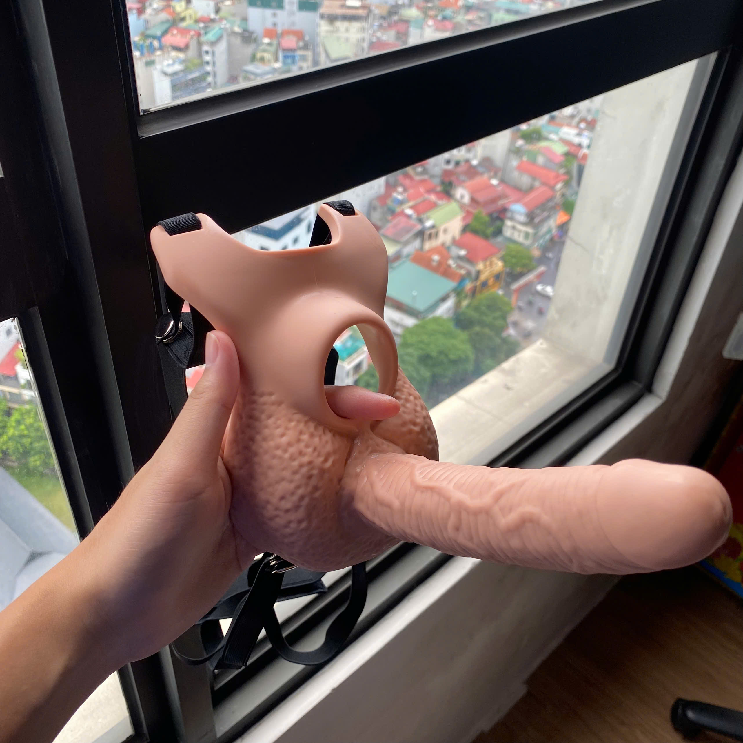 Quần dương vật giả Silicon dành cho Les gắn động cơ rung 10 chế độ