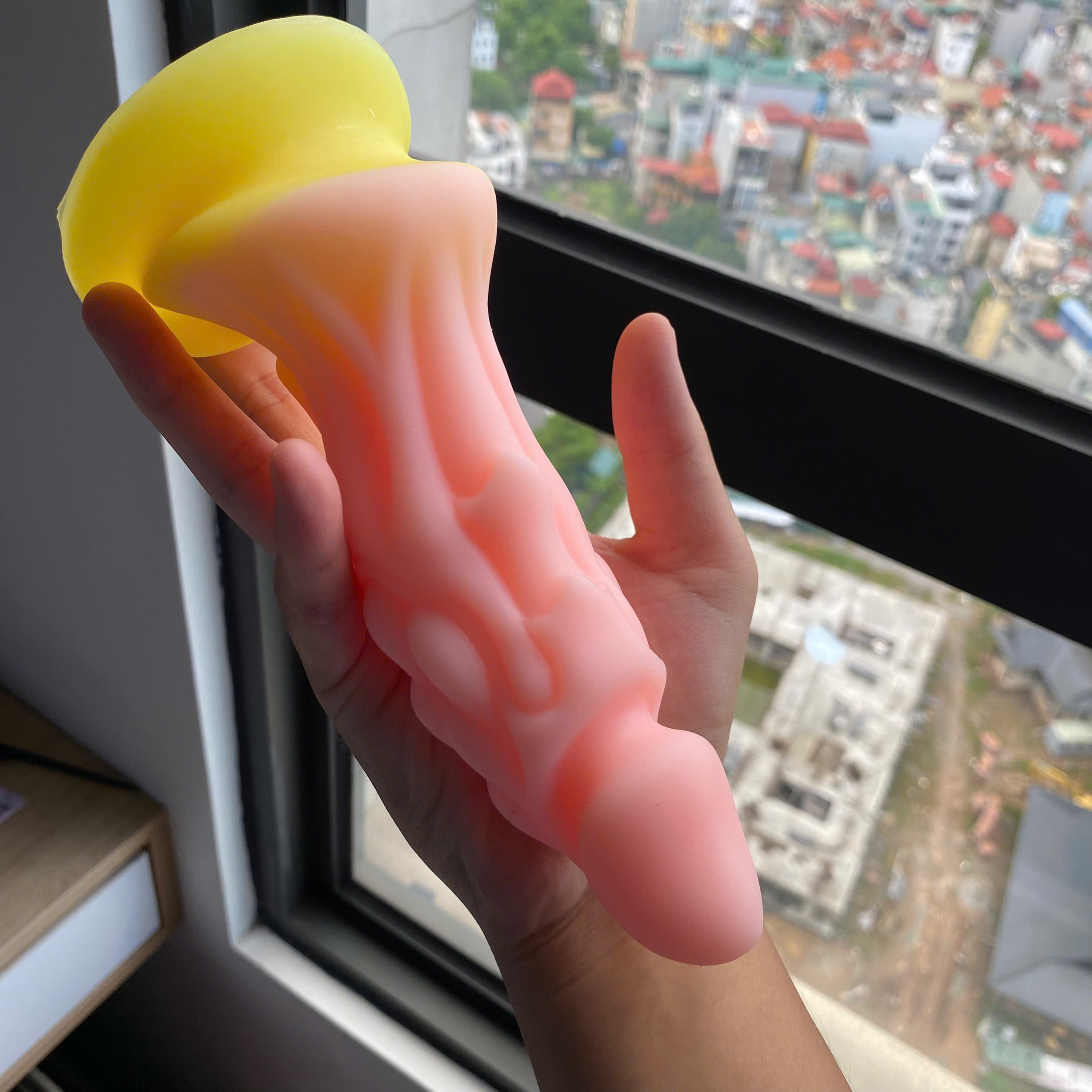 Dương vật giả Silicon hình sừng kỳ lân 7 màu kích thích hậu môn và âm đạo