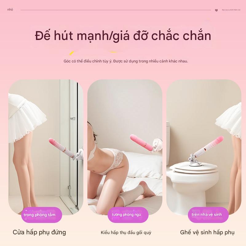 Máy thủ dâm tự động gắn tường rung thụt Silicon mềm bi gai điều khiển qua app Bluetooth