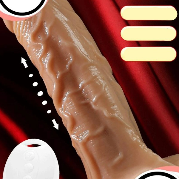 Dương vật giả điều khiển từ xa dildo không dây thò thụt sưởi ấm - Ảnh 2