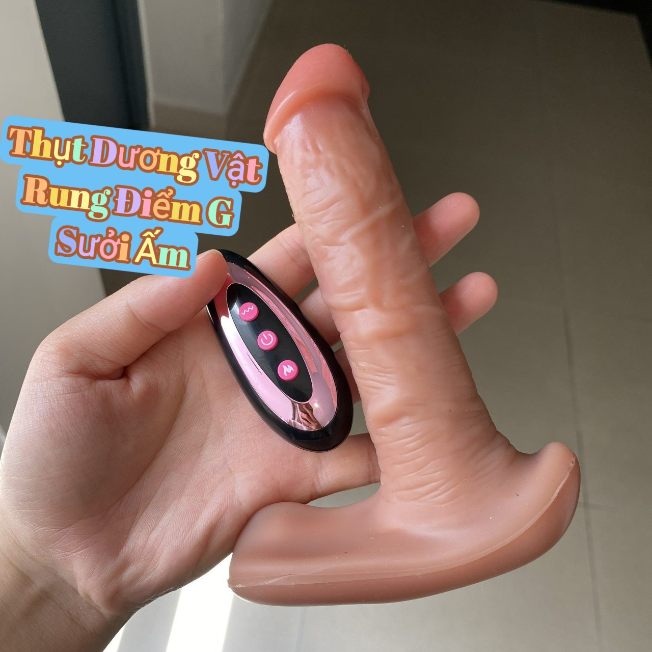 Dương vật giả rung thụt tỏa nhiệt đế dài nhét quần lót điều khiển từ xa