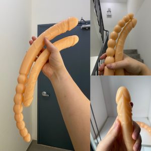 Dương vật giả 2 đầu dài vòng bi Silicon cao cấp