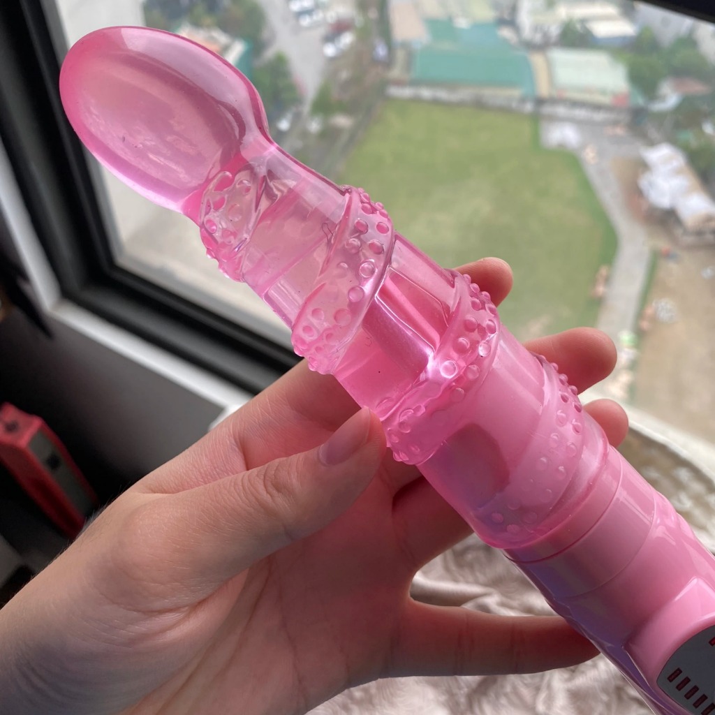 Máy rung âm đạo xoay ngoáy đính hạt cầm tay - Ảnh 3