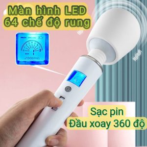 Chày rung âm đạo Massage mạnh mẽ tê tái điểm G màn hình LED Sạc Pin