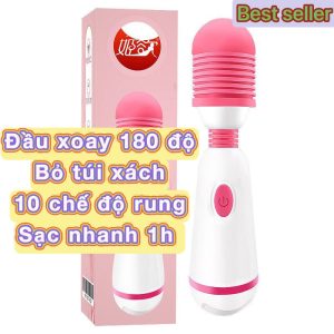 Máy rung âm đạo cầm tay xoắn đỏ hồng sạc Pin