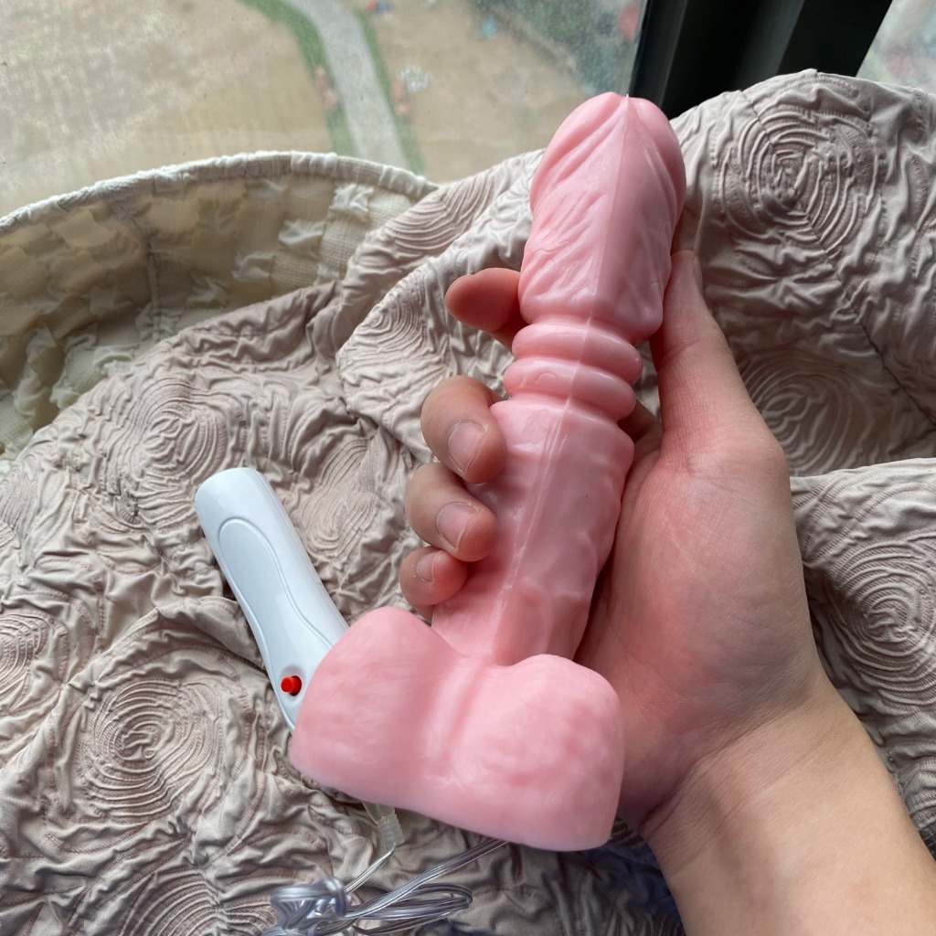 Dương vật giả rung thụt điều khiển có dây màu hồng Jiuai - Ảnh 4