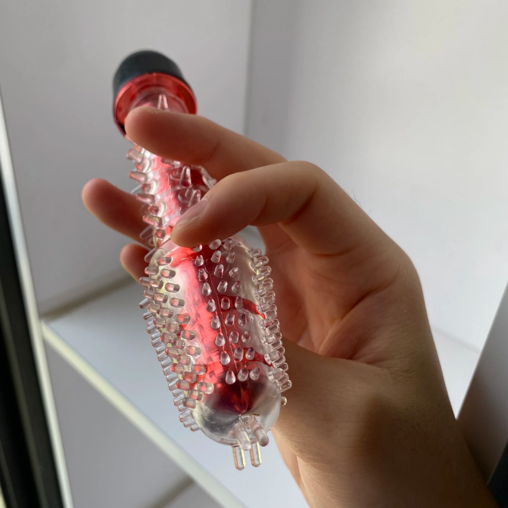 Dương vật giả có gai trong suốt cầm tay - Ảnh 3