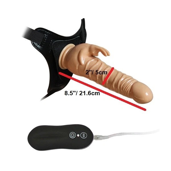 Dildo đeo hông rung 10 chế độ - Strap-on Rabbit Dong 8.5 inch cao cấp - Ảnh 3