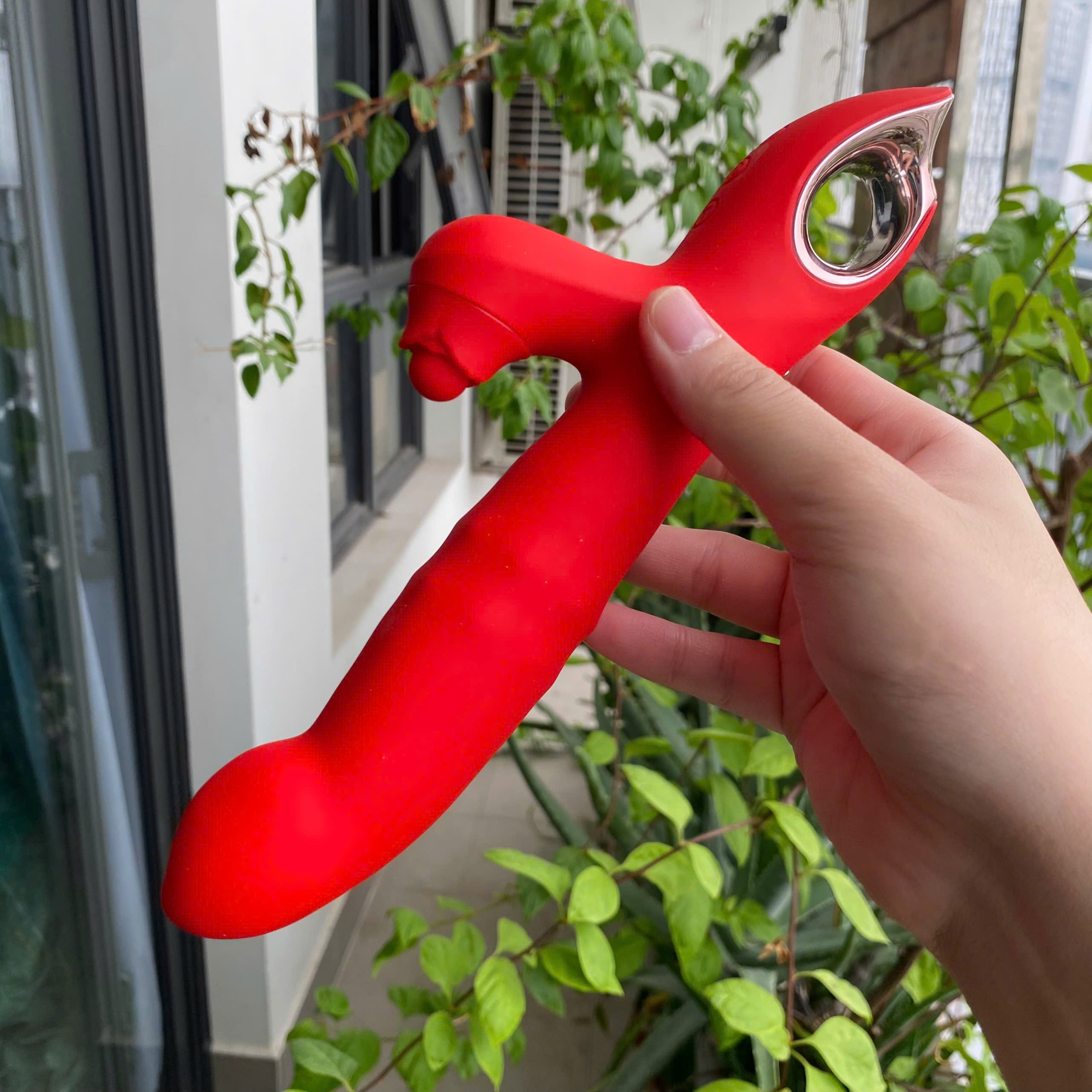 Dương vật giả cầm tay rung móc ngoáy vòng bi cọ điểm G - Ảnh 4