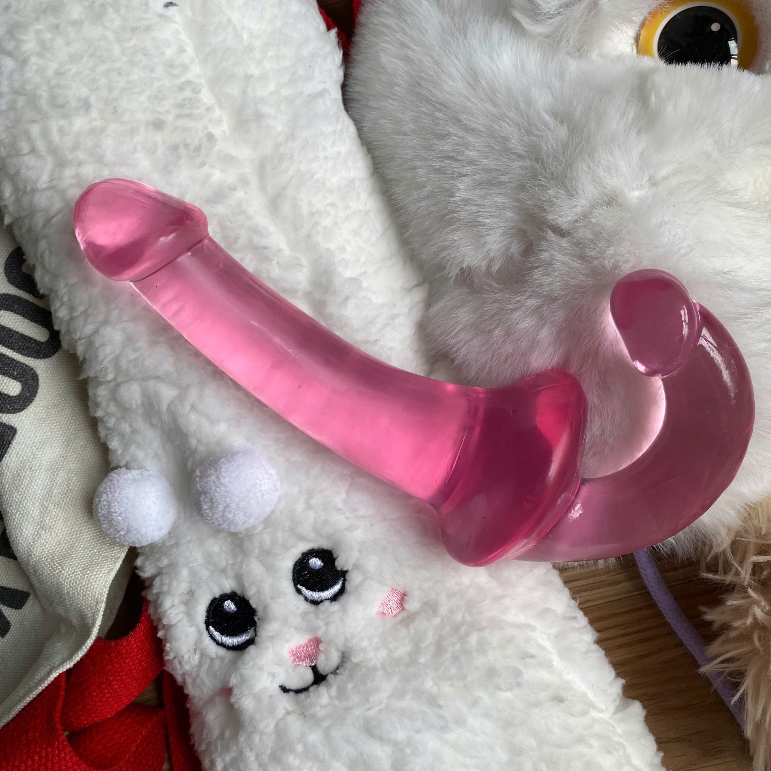 Dương vật giả hai đầu TPE trong suốt dành cho đồng tính nữ LES - Ảnh 2