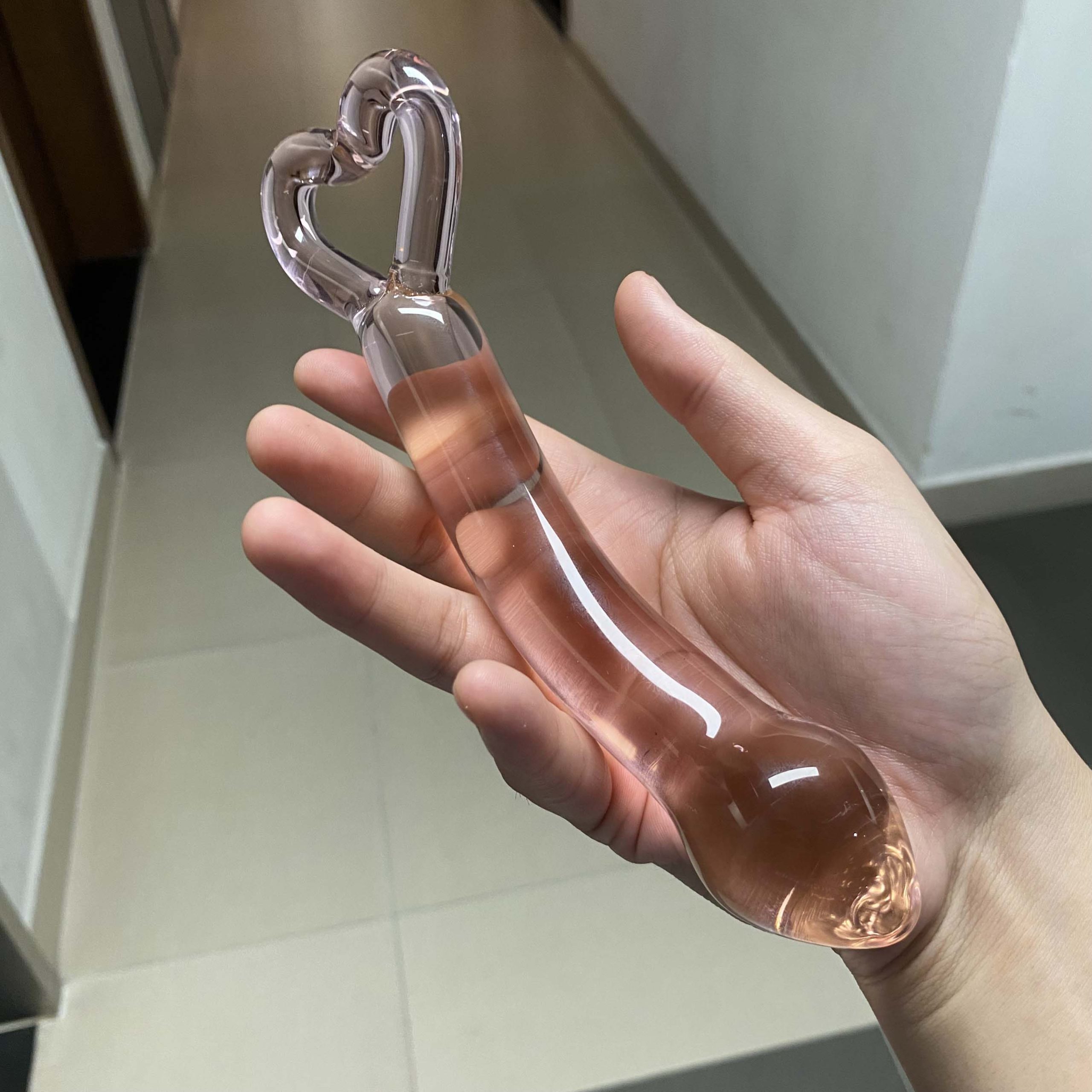 Dương vật giả pha lê hình trái tim cắm mông âm đạo - Ảnh 3