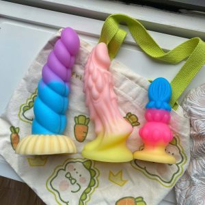 Dương vật giả Silicon hình sừng kỳ lân 7 màu kích thích hậu môn và âm đạo