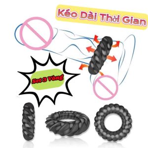 Set 3 vòng đeo dương vật chống xuất tinh sớm Cock Rings