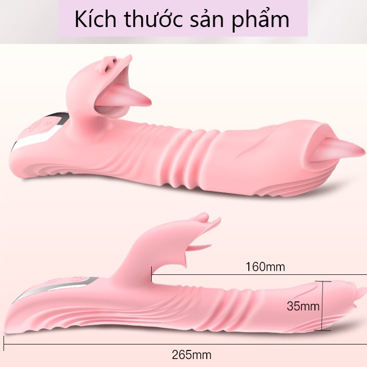Chày rung âm đạo lưỡi liếm co giãn nóng 42 độ - Ảnh 2