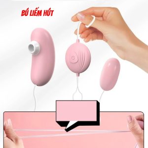 Trứng rung 2 đầu có hút bú liếm điểm G